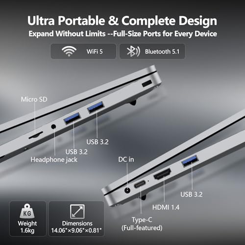 2026 Laptop, 15.6 Inch Laptop Computer with Ryzen 5-5500U Processor (up to 4.0GHz), 16GB RAM 1TB SSD, Win 11 Pro, WiFi 5, BT 5.1, Backlit Keyboard Portable Lap Top for Business
