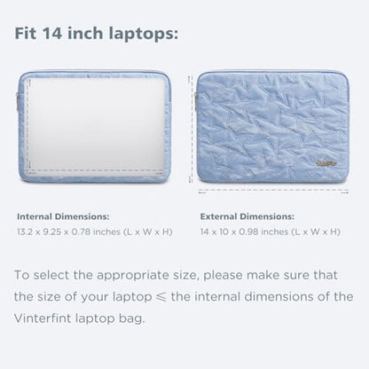 14 inch Laptop Sleeve Case for 14" MacBook Pro M5 M4 Pro Max, ThinkBook 14 Gen 8, IdeaPad 3i, Yoga Slim 7X, Inspiron 14, 14.5" XPS 14, ThinkPad E14 Gen 7, HP Notebook Bag Cover, Sky Blue - color: Sky blue, size: 14 inch / Macbook 14
