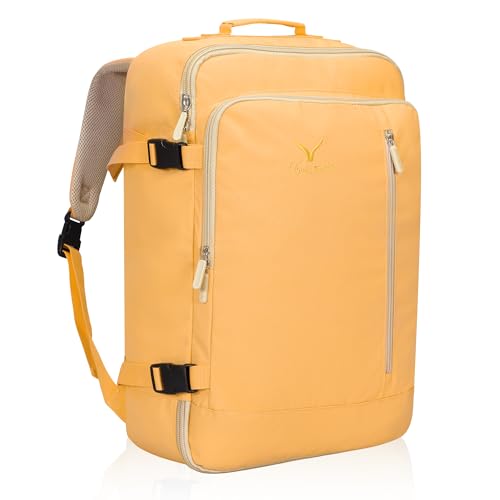 Carry on Backpack 38L Large Travel Backpack for Women Flight Approved Weekender Bag Laptop Backpack Men 15 inches Yellow - color: Yellow