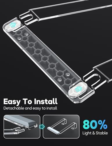 JCZT Clear Acrylic Laptop Stand for Desk, with Wrist Rest, Ergonomic Detachable Mount Compatible with 10-17'' All Laptops Such as MacBook Air Pro/HP/Dell/Lenovo - color: Acrylic Clear