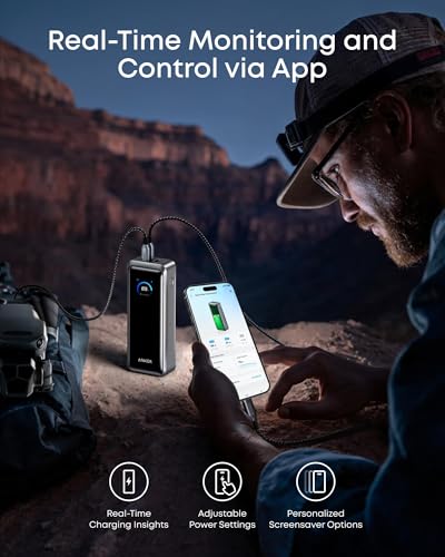 Anker Prime Power Bank, 26,250mAh 300W Fast Charging | 3-Port Portable Charger, Two-Way Charging, TSA-Approved, App Control, for MacBook, iPhone 17 / 16 Series (Base Not Included)