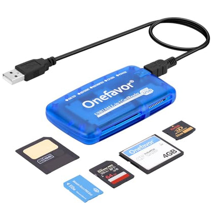 SmartMedia Cards Reader Writer, All-in-1 USB Universal Multi Card Adapter Slim Hub Read Smart Media SD, XD, CF, MMC, MS Pro Duo, Camera Flash Memory Cards Reader for Windows, Mac, Linux - size: Card reader only