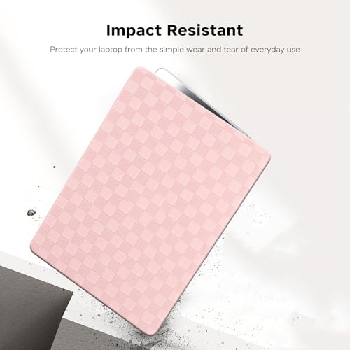 for MacBook Neo Case 13-Inch,Checkerd Print,Leather Textured | Logo Cutout，Keyboard Skin, Anti-Fingerprint, Anti-Scratch, Slim, Lightweight, Pink - color: Checkerboard Pink