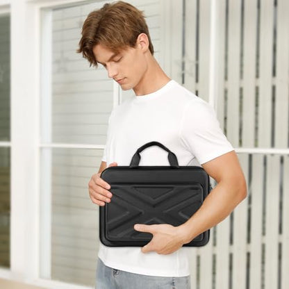 MOSISO Hard Laptop Case 17-17.3 inch, Shockproof Laptop Sleeve with Handle | Compatible with Dell HP Lenovo Asus Acer Alienware, Waterproof EVA Carrying Case Computer Bag with Pocket&Belt, Black - color: Black, size: 17.3 inch