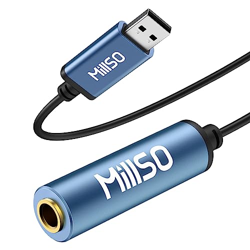 MillSO USB to 1/4 Jack Audio Adapter Type-A to 6.35mm Female TRS Headphone Aux Adapter Stereo USB External Sound Card for Laptop, PC, Amplifier, Speaker, 6.35mm Headphone - style: USB-A Male to 1/4 Female