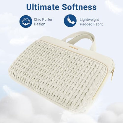 MOSISO Laptop Case 14 inch, 14 inch Laptop Sleeve, Sand | Compatible with HP Lenovo Dell ASUS Acer, HP Stream, Dell Latitude, Lenovo IdeaPad, Wheat Ear Quilted Bag with Handle&Pocket - color: Sand, size: 14 inch