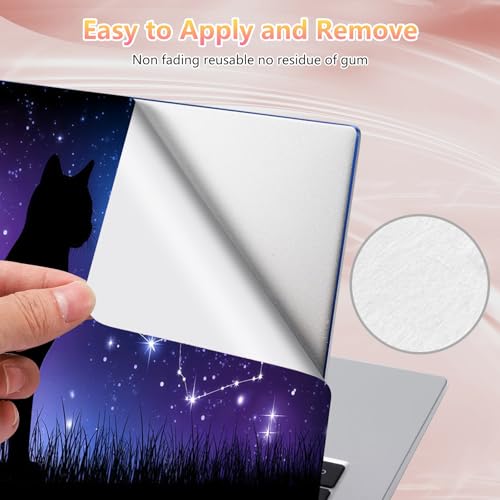 Laptop Skin Sticker Decal 12" 13" 13.3" 14" 15" 15.6",Waterproof Scratch Resistant Vinyl,Reusable Easy to Apply,for MacBook HP Dell Notebooks Netbooks Laptop,2 Wrist Pads,Cute Cat Glitter - color: Cute Cat Glitter