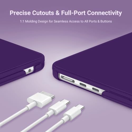 MOSISO Compatible with MacBook Air 13 inch Case M5 2026 M4 M3 M2 2025-2022 | A3449 A3240 A3113 A2681, Hard Shell&Keyboard Cover&Screen Film&Pouch for MacBook Air 13.6 inch Case, Grape Purple - color: Grape Purple