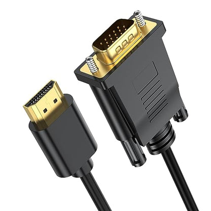 6FT HDMI to VGA Cable 5-Pack,1080P HD | HDMI to VGA Cord (Male to Male)Video Cable for Computer, Desktop, Laptop, PC, Monitor, Projector, HDTV (NOT Bidirectional) - size: 6 Feet, style: 5Pack