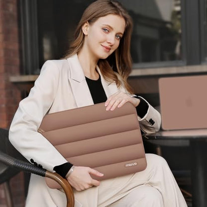 MOSISO Laptop Case 13.3 inch,13-13.3 inch Puffy Laptop Sleeve Compatible with MacBook Neo/Air 13.6 M5 M4 M3 M2 M1/Pro 13/14,HP Dell ASUS Lenovo,Polyester Horizontal Bag with Small Case, Mocha - color: Mocha, size: 13.3 inch
