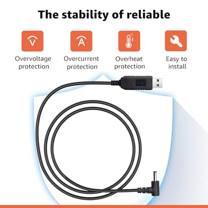 3.3Ft USB to DC Car Charger Cable for Furrion FOS07TADS Vision S Monitor Replacement Power Supply Cord for 7-Inch Screen Display, Compatible with Hitch Wireless Backup Camera FOS48TA-BL & FOS48TAPK-BL - size: 3.3FT