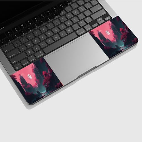 Universal Laptop Skin Sticker with 2 Wrist Pad Skins, Waterproof Scratch Resistant Vinyl Laptop Cover Decal, Cut to Fit for 11–15.6 Inch MacBook HP Dell Lenovo, Moonlight Landscape - color: Moonlight Landscape