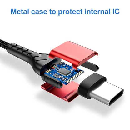 2Pack 10ft USB C to USB C Cable, 100W Fast Charging, Compatible with iPhone 15 Pro/Plus/Max, Android/Phone/Pad, Red - color: Red, size: 10ft