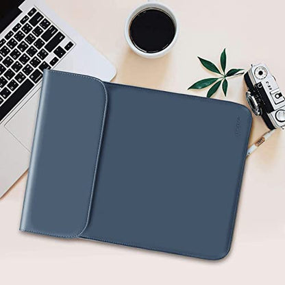 MOSISO Laptop Case 13.3 inch, 13-13.3 inch Laptop Sleeve Compatible with MacBook Neo 13 A18 Pro A3404 /Air 13/Pro 13/Pro 14 M5 M4 M3 M2 M1, Faux Suede Leather Case with Small Bag, Peacock Blue - color: Peacock Blue