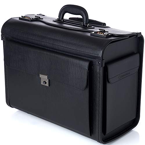 Alpine Swiss Rolling 17" Laptop Briefcase on Wheels Attache Lawyers Case Legal Size