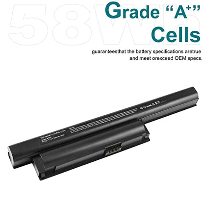 Futurebatt 6Cell Laptop Battery for Sony Vaio VGP-BPS22 VGP-BPS22A VGP-BPL22 VGP-BPS22/A VPC-E1Z1E VPC-EA - size: BPS22 12.13 3.15 1.77in