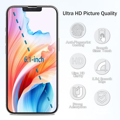 2 Pack Anti Blue Light Screen Protector Designed for iPhone 14, iPhone 13 and iPhone 13 Pro Eye Protection Tempered Glass Film, Easy to Install, Bubble Free - size: iPhone 14/13/13 Pro 6.1-inch