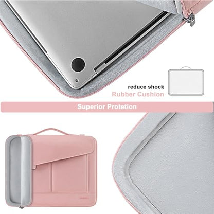 DOMISO 17-17.3 Inch Laptop Sleeve Bag Business Briefcase Messenger Bag Compatible with 17.3" Dell Computer/ProBook 470/MSI GS73VR Stealth PRO/Dell/Lenovo/Acer/ASUS,Pink - color: Pink, size: 17 - 17.3 Inch