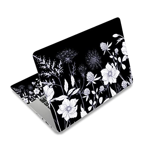 Laptop Notebook Skin Sticker Cover Decal, 12 13 13.3 14 15 15.4 15.6 inch Laptop Vinyl Skin Sticker Cover Art Protector Notebook PC (White Flowers) - color: White Flowers