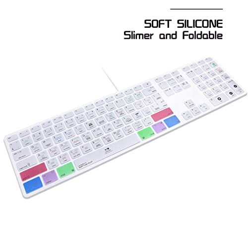 HRH for iMac G6 MB110LL/B MB110LL/A A1243 Keyboard with Numeric Keypad NumberPad Print:Logic Pro X Functional Shortcuts Hot Keys Design Silicone Keyboard Skin Cover [US/EU Layout] - color: Z-Logic Pro X