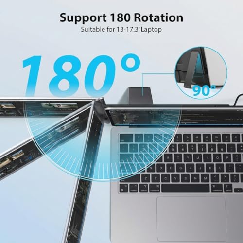 Leudaich One Cable Laptop Screen Extender, 15.6" FHD 1080P IPS Portable Monitor, Ultra-Slim Travel Dual Monitor Fits 13-17" Laptops, Triple Monitor Compatible with Mac/Windows(Driver Required) - size: 15.6''-triple
