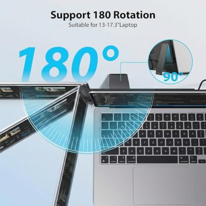 Leudaich One Cable Laptop Screen Extender, 15.6" FHD 1080P IPS Portable Monitor, Ultra-Slim Travel Dual Monitor Fits 13-17" Laptops, Triple Monitor Compatible with Mac/Windows(Driver Required) - size: 15.6''-triple