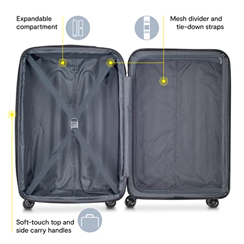 DELSEY PARIS Helium Aero Hardside Expandable Luggage with Spinner Wheels, Blue Cobalt, Checked-Medium 24 Inch - color: Blue Cobalt, size: Checked-Medium 24 Inch