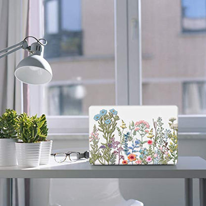 iCasso for MacBook Air 13 Inch Case 2018-2020 Release A2337 M1/A1932/A2179 with Retina Display Touch ID, Protective Hard Plastic Shell Case and Keyboard Cover for MacBook Air 13 (Weeds) - color: Weeds on Clear Base