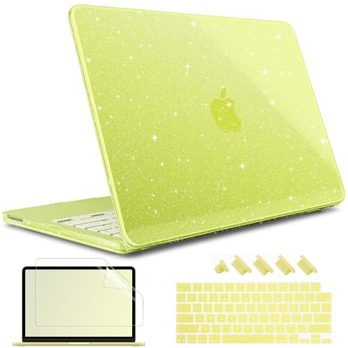 May Chen Compatible with MacBook Neo 13 inch Case 2026 Model A3404, Plastic Hard Shell,Keyboard Cover,Screen Protector,Dust Plug, for MacBook Neo 13" with A18 Pro Chip, Glitter Citrus - color: Glitter Citrus