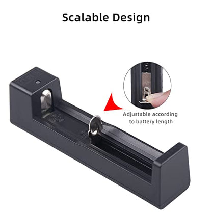 18650 Battery Charger, Suitable for Lithium Battery 18650 20700 10440 14500 18500 16340 17500 Battery Charger, USB Single Slot li-ion Rechargeable Battery Charger (Battery not Included)