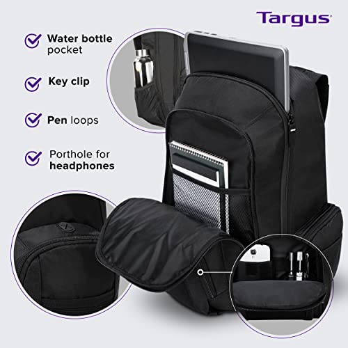 Targus 16 Inch Groove Laptop Backpack, Black - Fits Most Laptops up to 16", Water Resistant Travel Backpack for Business Commuters and Travel (CVR600) - size: 16 Inch, style: Groove