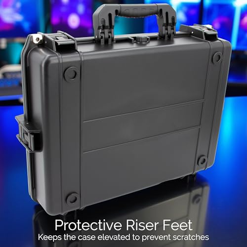 CASEMATIX Waterproof IP67 Laptop Hard Case for 15.6-17.3 inch Gaming Laptops & Accessories - Heavy Duty Hard Laptop Case with Foam Compatible with Asus Acer MSI Alienware Gaming Models & More