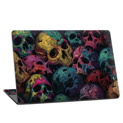 Universal Laptop Skin Sticker with 2 Wrist Pad Skins, Waterproof Scratch Resistant Vinyl Laptop Cover Decal, Cut to Fit for 11–15.6 Inch MacBook HP Dell Lenovo, Colorful Skulls - color: Colorful Skulls