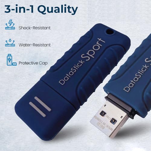 Centon Electronics MP Essential USB 3.2 Gen1 DataStick Sport Flash Drive, 8 GB, 10 USB Flash Drives, 10 Bulk Pack, Navy Blue - size: 8 GB, style: Pack of 10