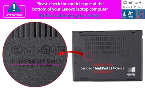 mCover case ONLY Compatible for 2024-2025 14" Lenovo ThinkPad L14 Gen 5/6 Series Windows Notebook Computers(NOT Fitting Any Other Lenovo Models)- Black - color: Black