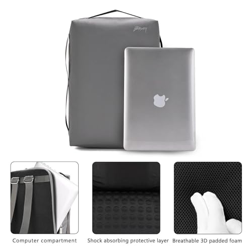 BESMART Waterproof Laptop Backpack 17.3 Inch Shockproof Computer Bag for Men & Women, Lightweight Casual Daypack (GREY) - color: Grey