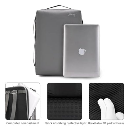BESMART Waterproof Laptop Backpack 17.3 Inch Shockproof Computer Bag for Men & Women, Lightweight Casual Daypack (GREY) - color: Grey