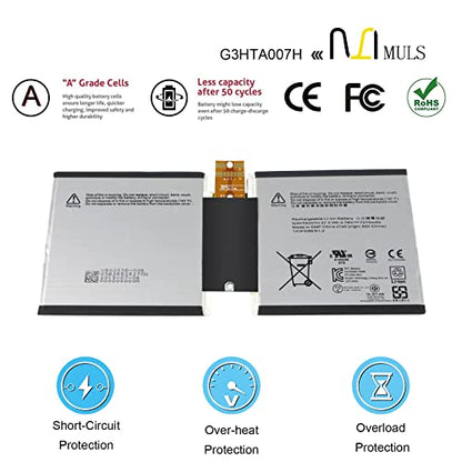 MULS G3HTA003H Batteryfor Microsoft MSK-1645 Surface 3 10.8" Surface 3 1645 | Tablet G3HTA004H G3HTA007H Installation Tools 3.78V 7270mAh 27.5Wh with Tools, Perfect Compatibility, Extended runtime