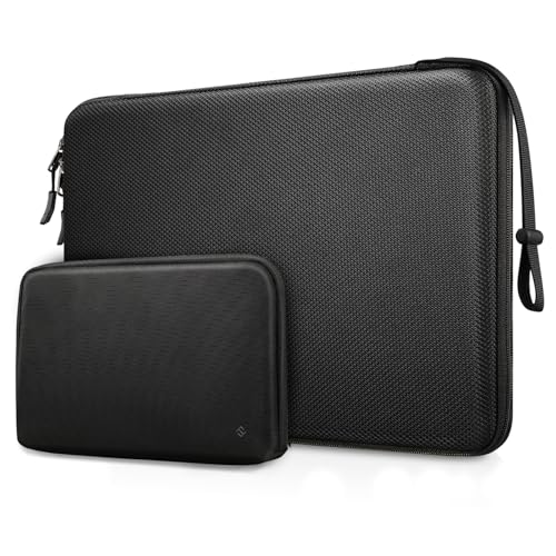 FINPAC Hard Laptop Sleeve w/Accessory Pouch for 15.3-in MacBook Air Pro | Waterproof Laptop Carrying Case for 16.2 inch MacBook Pro M5/M4/M3/M2 Pro/Max, Waterproof Case for Surface Laptop/Book, Black - color: Black, size: 15-16 inch MacBook Air/Pro