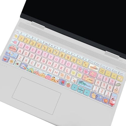 Keyboard Cover for HP Envy x360 15.6''Series/HP Pavilion 15/ HP Pavilion x360 15.6” Series/HP Envy 17 17.3" Series/HP Laptop 15t 17t 17-ca0011nr 17-by0040nr,Cute Fruits - color: Cute Fruits