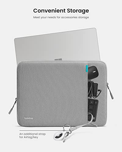 tomtoc 360° Protective Laptop Bag for 15.6" HP Lenovo Acer ASUS Dell Laptop | Water-Resistant Notebook Sleeve Case Fits HP EliteBook/ProBook, Lenovo Legion/Yoga/ThinkPad/ThinkBook/IdeaPad 15.6" Laptop - color: Gray, size: 15.6-16.2 Inch