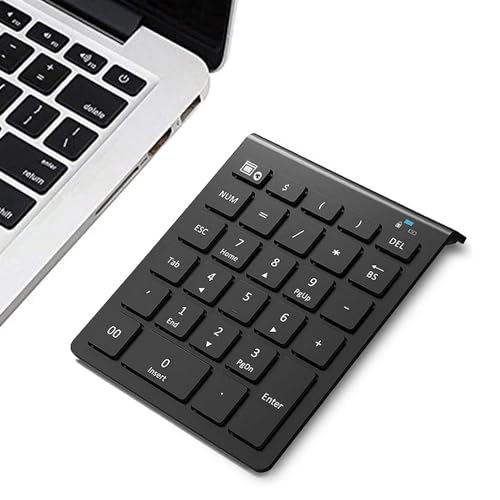 Lekvey Bluetooth Number Pad for Laptop, Wireless Numeric keypad, 28 Keys Numpad Number Keypad Bluetooth 10 Keys Number Pad for Laptop, MacBook Air/Pro, iMac, Surface Pro, etc - color: Classic Black