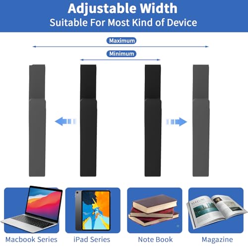 LUKETURE Adjustable Side Laptop Mount, No Drill Laptop Holder, Under Desk Storage, Clamp-On Laptops Stands, Desk Side Mount for Laptops, Mac mini, Keyboard with Anti-Scratch Silicone - color: Silver