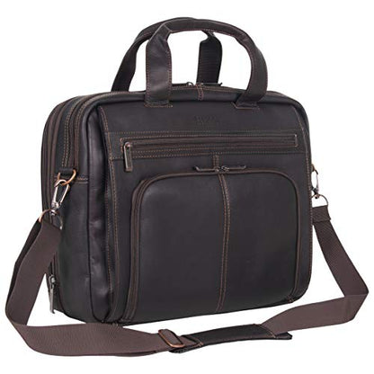 Kenneth Cole REACTION ‘Out of the Bag' Manhattan Colombian Leather 15.6" Laptop Briefcase Travel Business Case Bag - color: Brown