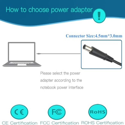 45W (4.5 * 3.0 mm Jack 19.5V 2.31A) AC Charger Fit for DELL Inspiron 11/13/14/15/17 3000 5000 7000 Series(3583 3593 5570) Latitude E5450 XPS 13-45 Watt AC 2-in-1 Computer Power Adapter Cord