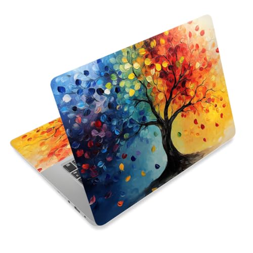 Laptop Skin Sticker Decal for 12 13 13.3 14 15 15.6 in, Universal Vinyl Waterresistant Protector Cover for Notebook PC Netbook, Computer Decor for Women Girls Colorful Tree of Life - color: Colorful Tree of Life