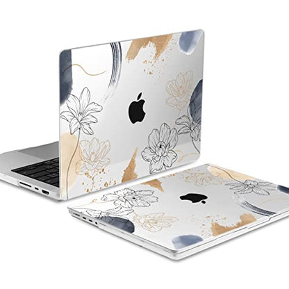 TWOLSKOO Compatible with MacBook Pro 16 inch Case M4 A3403 A3186 M3 A2991 M2 A2780 M1 A2485 (2024-2021) Pro/Max Chip, Plastic Hard Shell & Keyboard Cover & Trackpad Film, Florals X450 - color: Florals X450