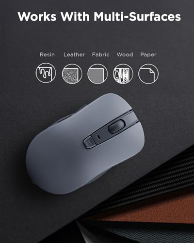 Lenovo Bluetooth Silent Mouse (WL300) - 5 Button Computer Mouse with Silent Left & Right Click – Sculpted Grip, Microsoft Swift Pair, Up to 1600 DPI (Grey) - color: WL300 Grey