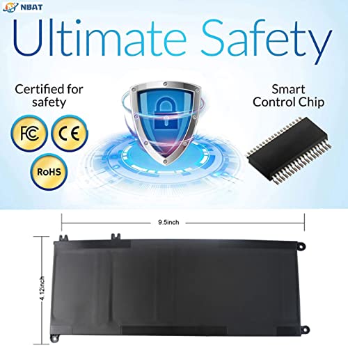 56WH 33YDH Laptop Battery for Dell Inspiron 17 7000 7778 7779 7786 7773 17-7779 2-in-1 15 7577 G3 3579 3779 G5 5587 G7 7588 Latitude 13 3380 14 3490 15 3590 3580 99NF2 81PF3 PVHT1 P30E - size: 33YDH