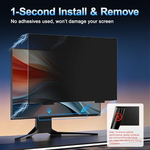2 Pack 23.8 Inch Magnetic Computer Privacy Screen for Monitor 16:9 Aspect Ratio, Anti Blue Light Computer Screen Privacy Shield, Removable Anti Glare Screen Protector for Dell HP Lenovo ASUS LG Acer Samsung Monitors - size: 2 Pack 23.8" (16:9)
